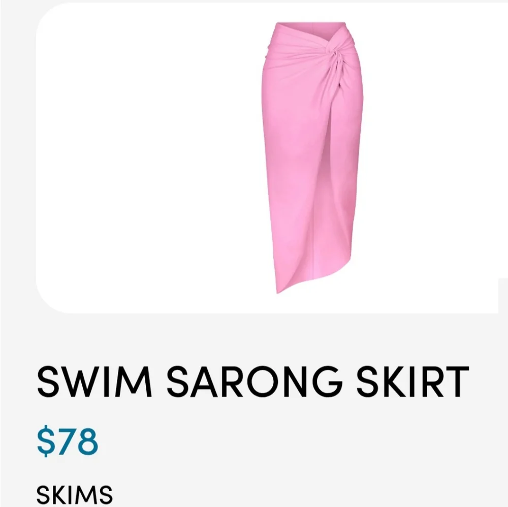 SKIMS Light Pink Swim Coverup Cinched Skirt-HOT ITEM! - Picture 3 of 8